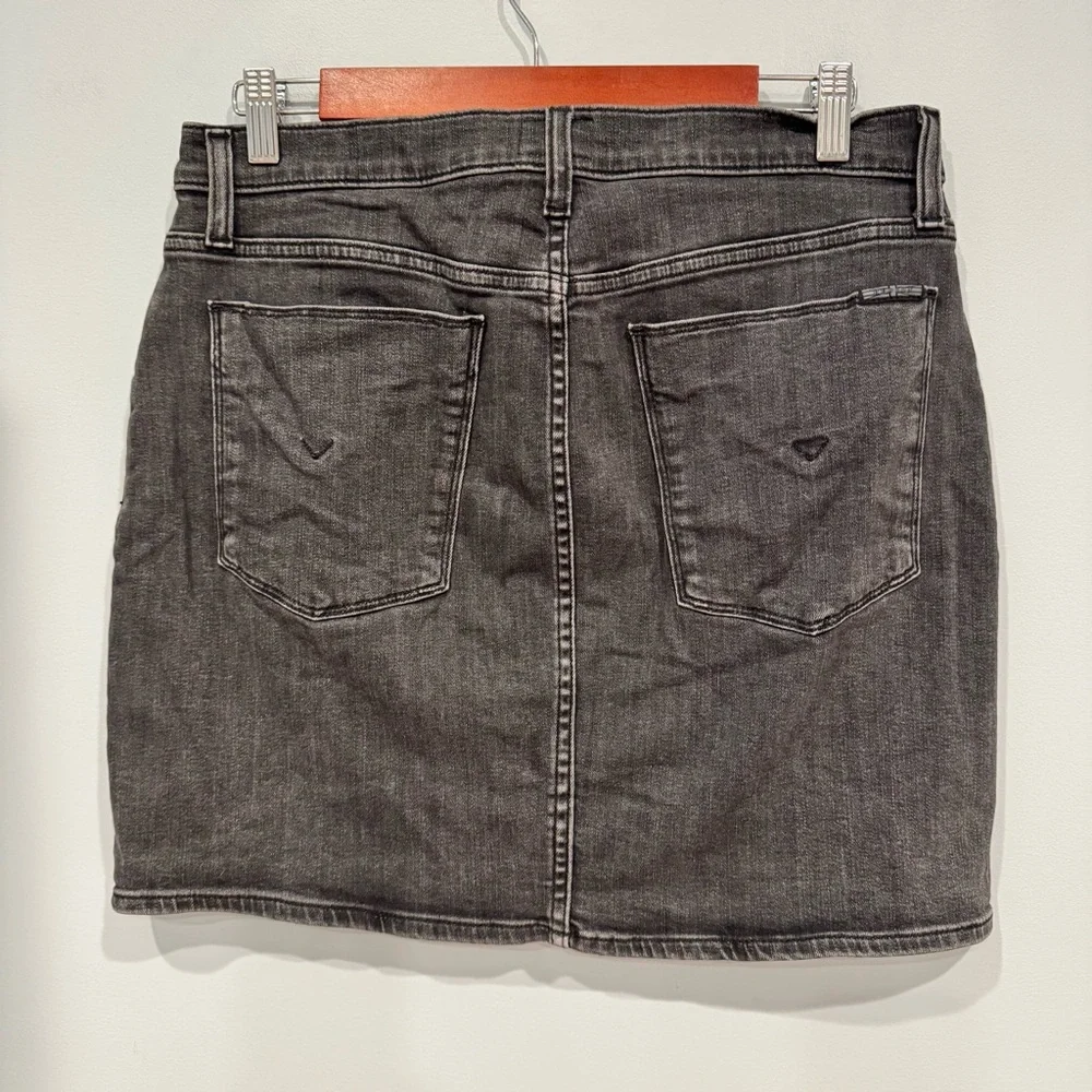 Hudson High Rise Bullocks Lace-Up Skirt in Washed Denim Black Size 32